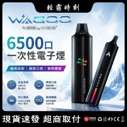 【12種口味】哇酷WAGOO & KIS5聯名6500口拋棄式電子煙